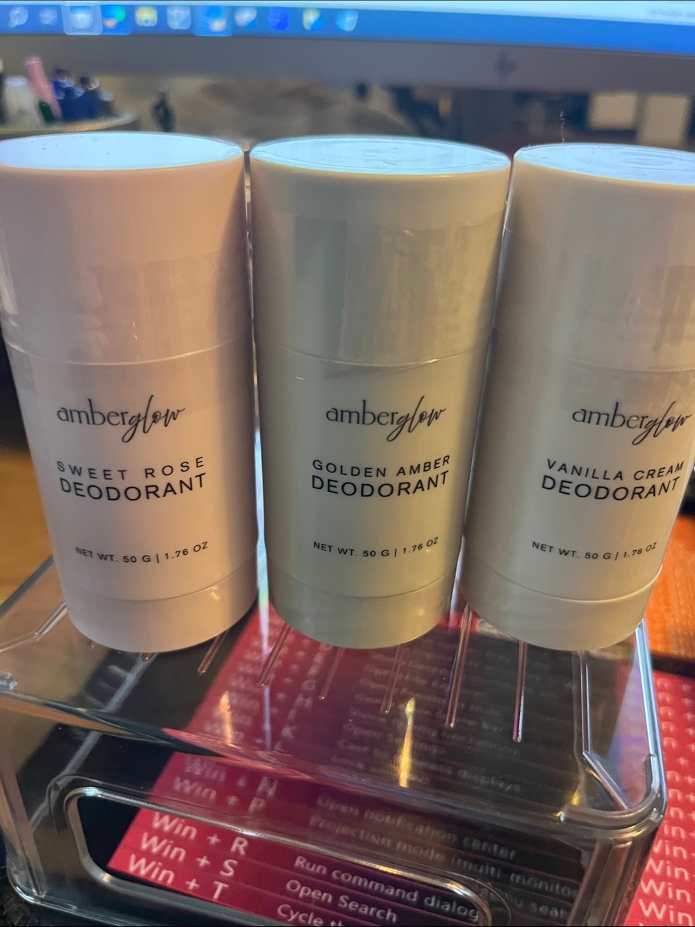 Amber Glow Sweet Rose; Golden Amber; Vanilla Cream Deodorant Stick